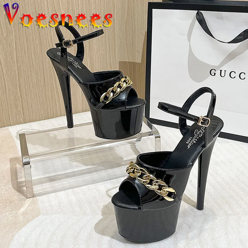 Qengg 2022 New Brand Women Sandals Summer Shoes Sexy Thick High Heels Platform Dress Party Wedding Shoes Woman Pumps Stripper Heels
