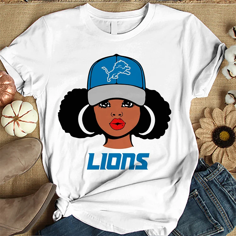 Detroit Lions Women's White Relaxed T-Shirt