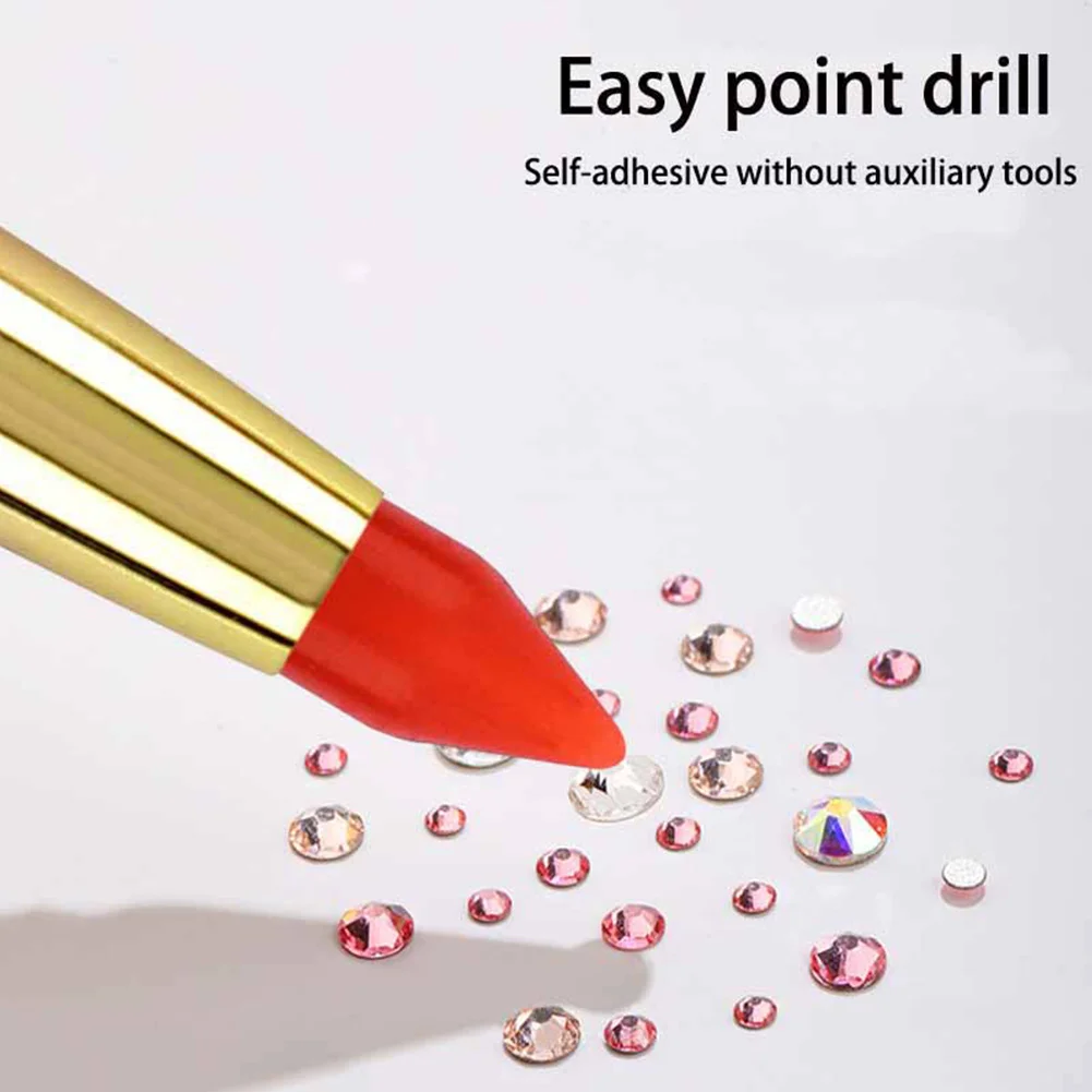 Gradient Rotary Point Drill Pen 5D DIY Diamond Painting Tool with Clay Tips(Random Color)