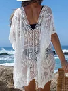 Gauze Crochet V-Back Cover-Ups Tops