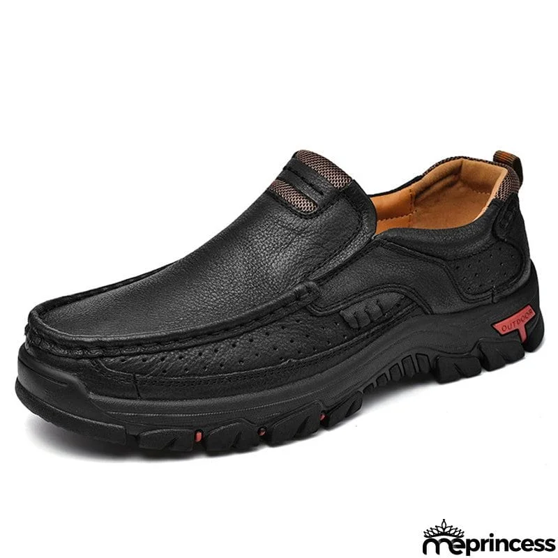 Outdoor Climbing Non-Slip Breathable Soft Rubber Men Leather Shoes
