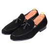 Mens Blue Suede Tassel Loafers Shoes