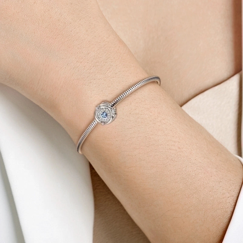 1 Piece 925 Sterling Silver Zircon Color Block Charms Jewelry Accessories