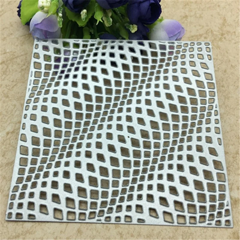 3D Wave Square Frame Metal Cutting Dies Stencil Craft Antique Hollow Out Grid Embossing For DIY Scrapbooking Card Decoration