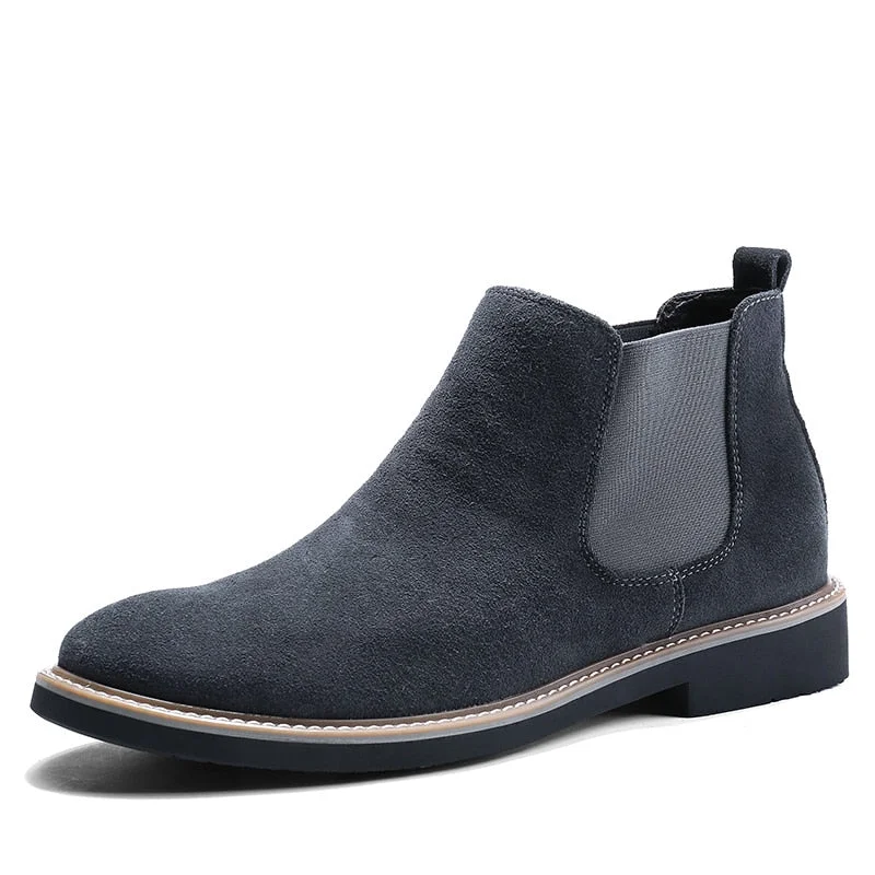 Fashion Trend Men Ankle Boots All-match Quality Slip-on Male Casual Shoes Soft Comfort Wear-resisting Footwear Outdoor Anti-skid