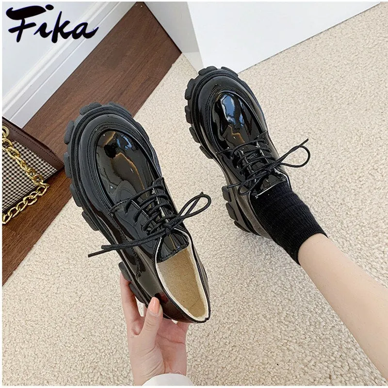 2021 Women Boots Platform Shoes Keep Warm Short Plush Female Thick Heel White Punk Ankle Boots Autumn Winter Zapatillas De Mujer