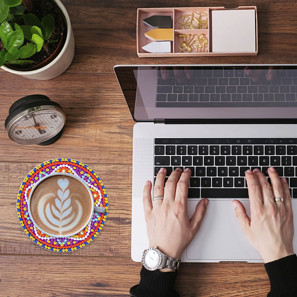 DIY Acrylic Diamond Coaster Set Cartoon Style (6 Piece Set 1 Rack)