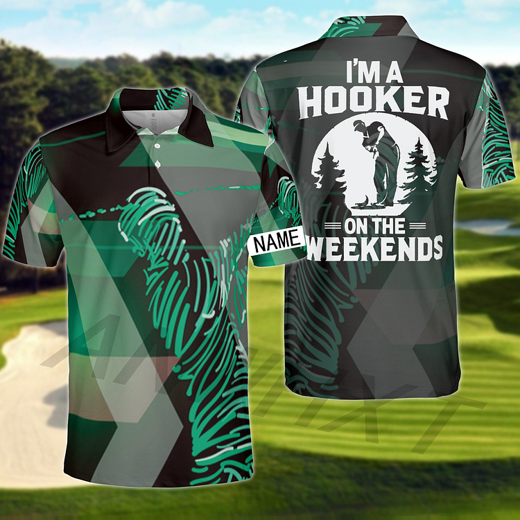 Golf Hooker On The Weekends Abstract Polo Shirt For Men