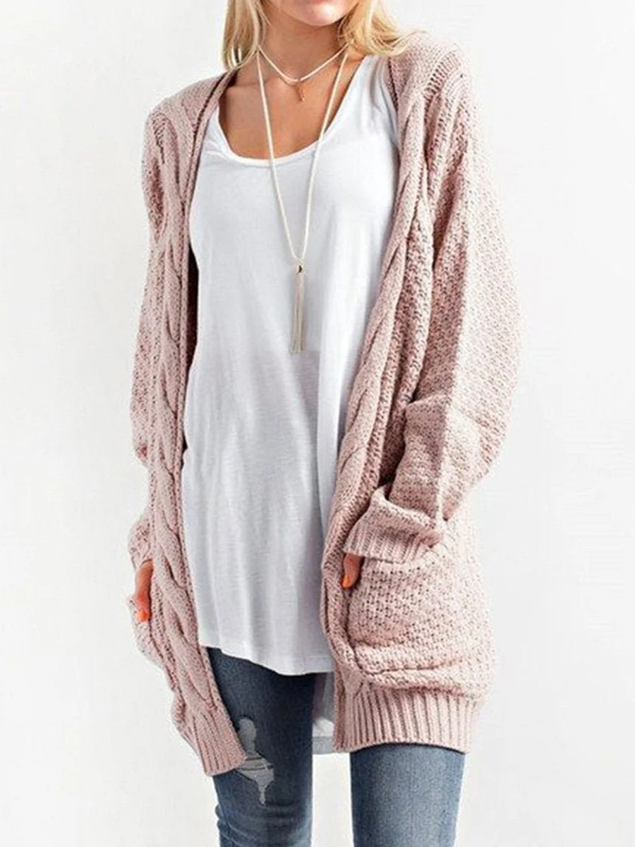 Solid Color Knitting Sweater Cardigan