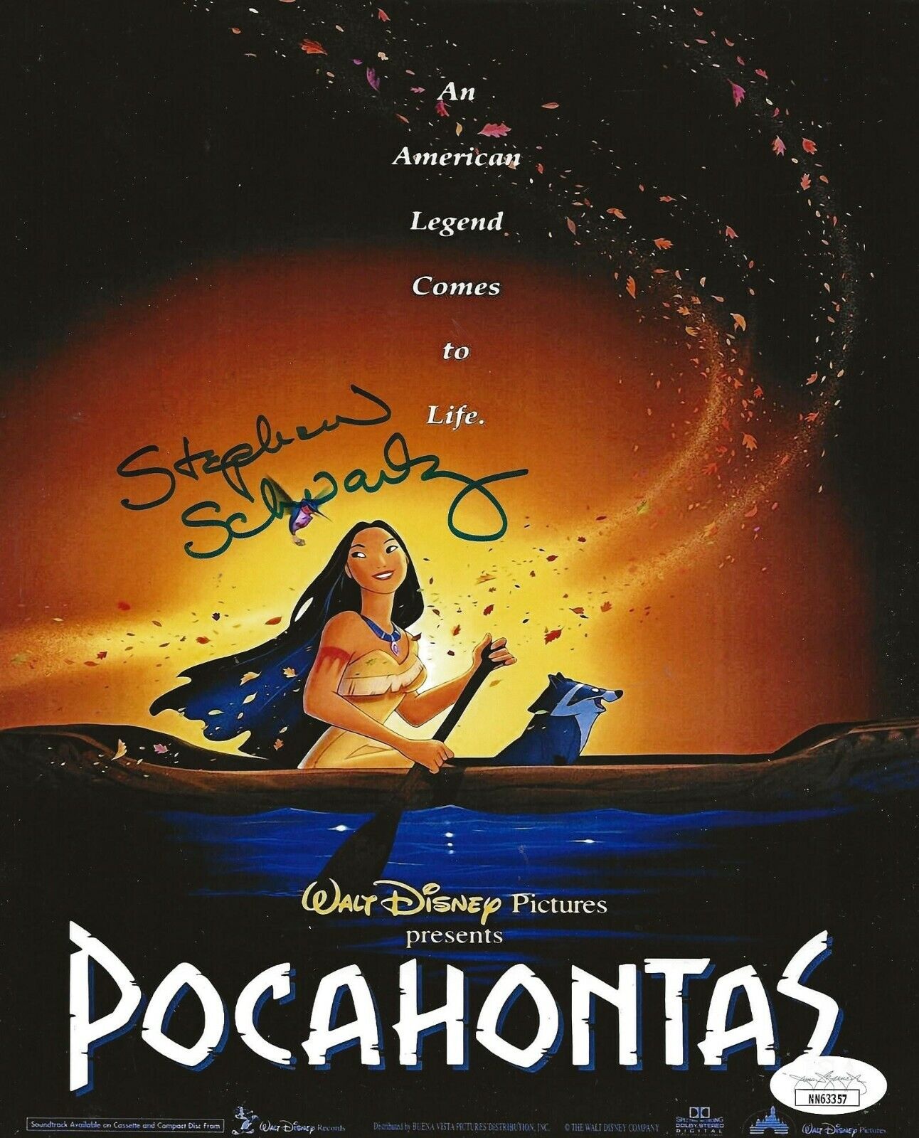 Stephen Schwartz Composer signed Pocahontas 8x10 Photo Poster painting autographed JSA