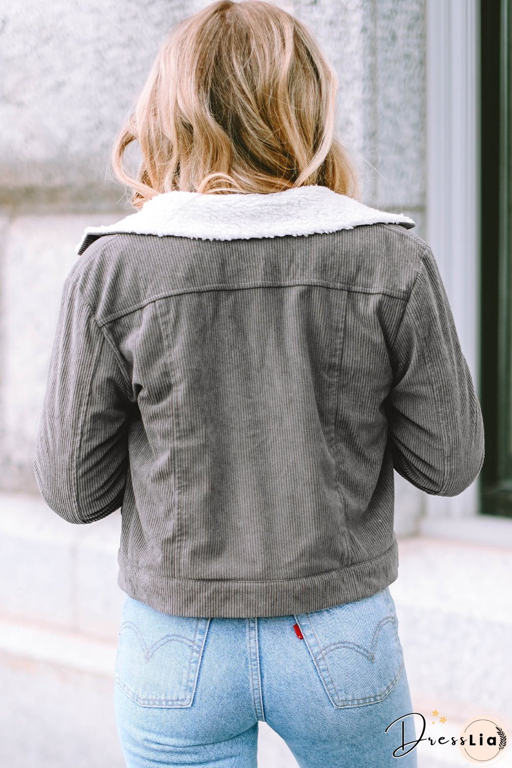 Corduroy Sherpa Snap Jacket