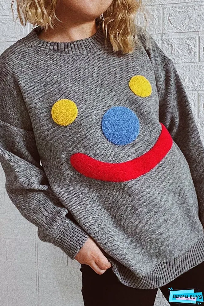 Clown Smile Knit Pullover Sweaters Winter Outfits