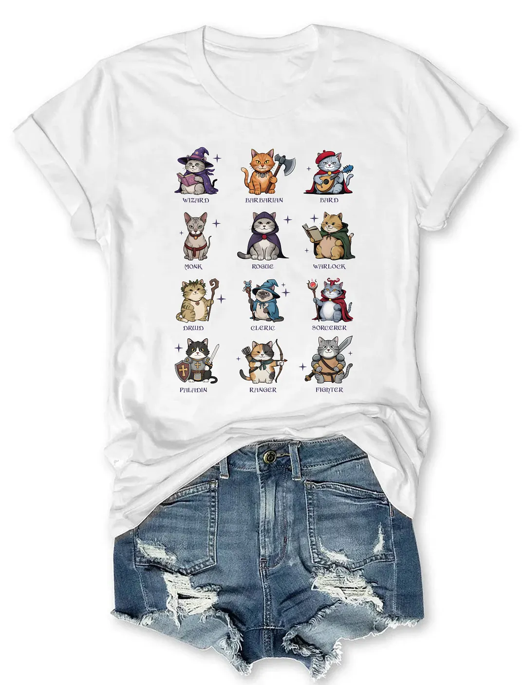 Dungeons And Cats Role Playing T-shirt