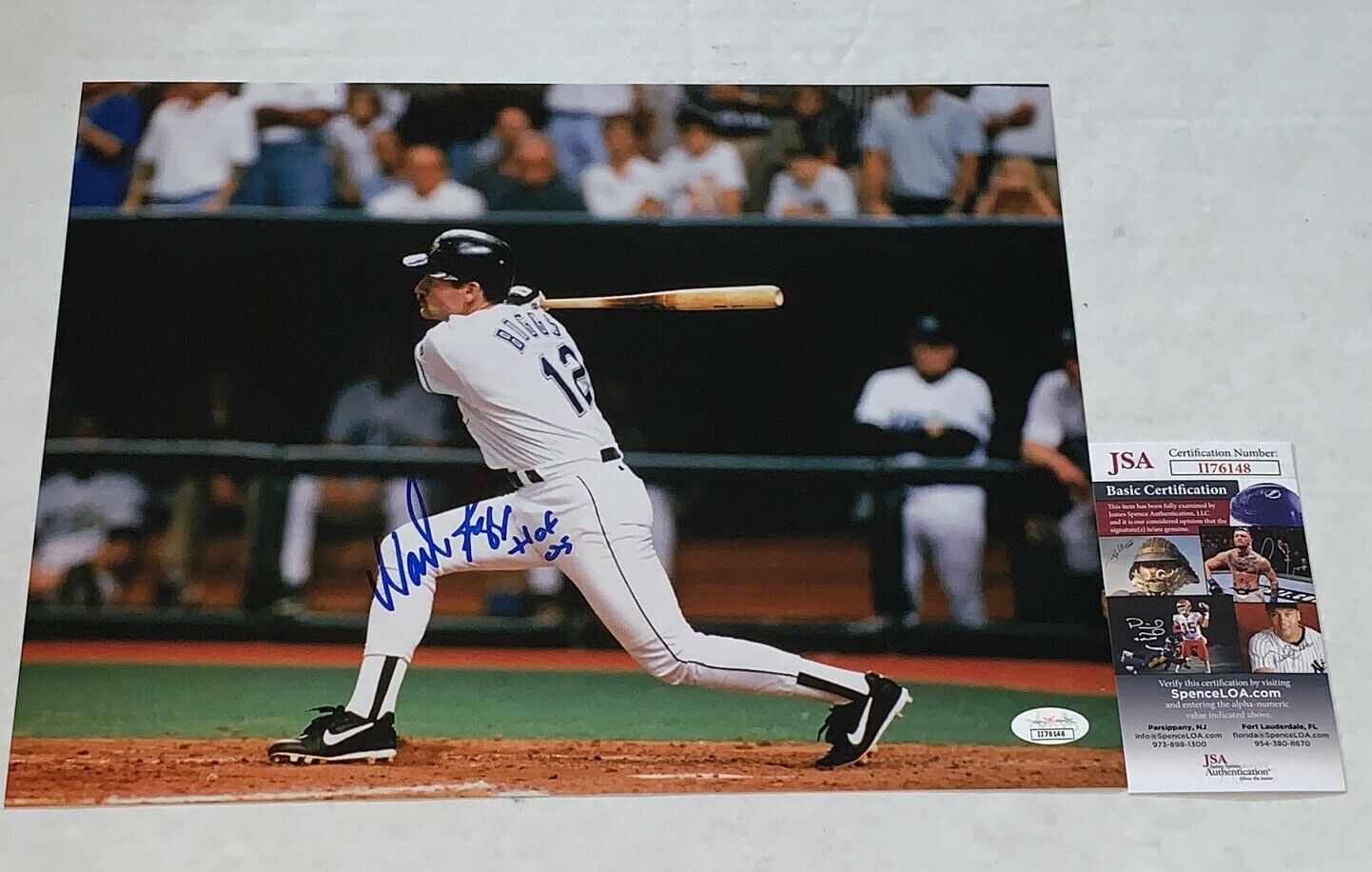 Wade Boggs signed Tampa Bay Devil Rays 11x14 Photo Poster painting W/ HOF Inscription JSA