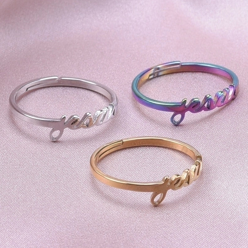 Minimalist Geometric 304 Stainless Steel 18K Gold Plated Open Rings