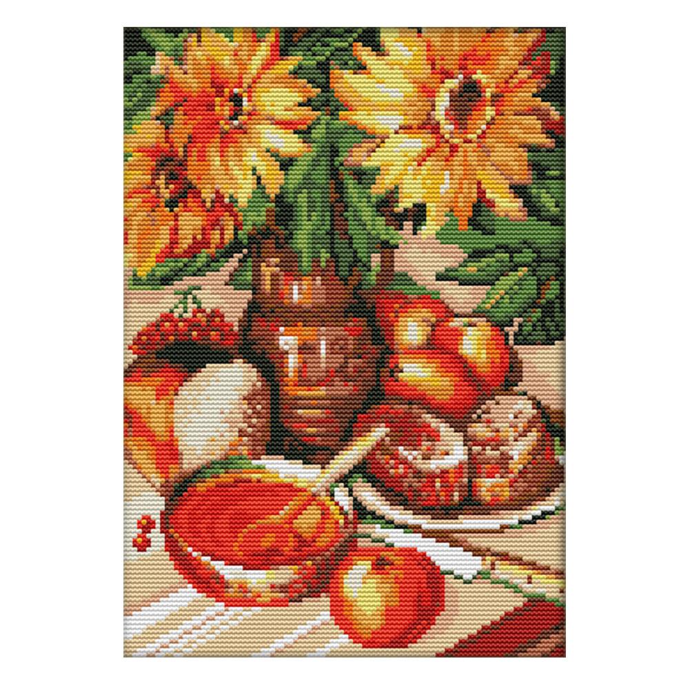 

Tea Time - 14CT Stamped Cross Stitch - 33*23cm, 501 Original