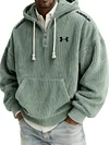 Men's Winter Warm Corduroy Large Pocket Hooded Sweatshirt