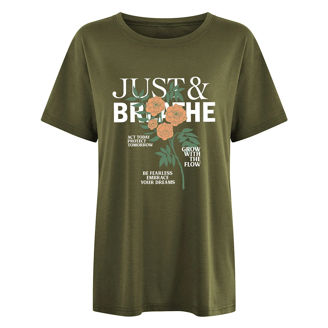 Women's Loose Shoulder-dropping Short-sleeved T-shirt