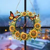 Acrylic Special Shape Sunflower Butterfly Diamond Painting Clock Handicraft