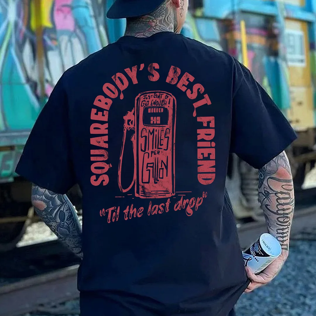 SQUARE BODY'S BEST FRIEND Gas Station Print Men's T-shirt