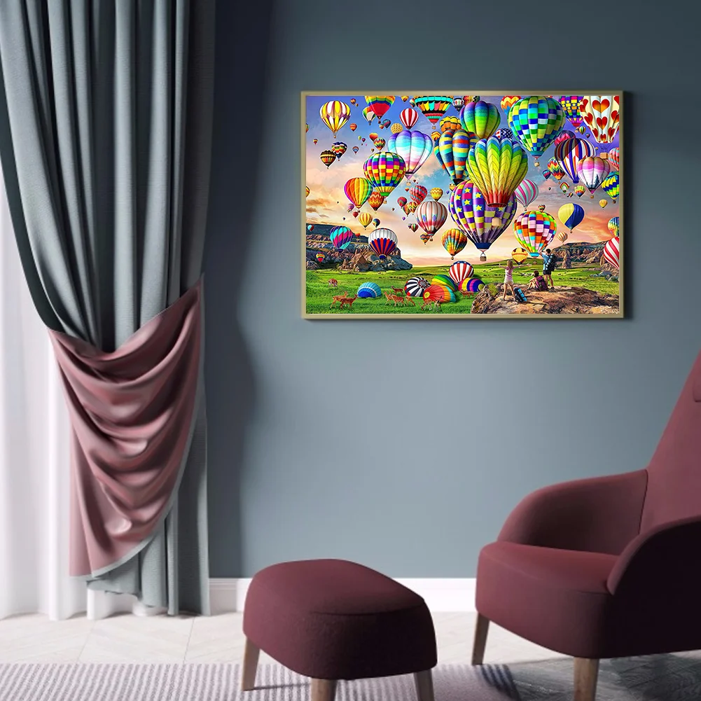 Diamond Painting - Full Round Drill - Hot Air Balloon(60*40cm)