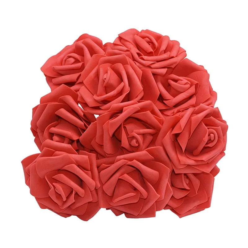 10/20/30Pcs Artificial Foam Rose Flowers Romantic Wedding Bride Bouquet Party Decor Birthday Gift Scrapbook DIY Craft Supplie