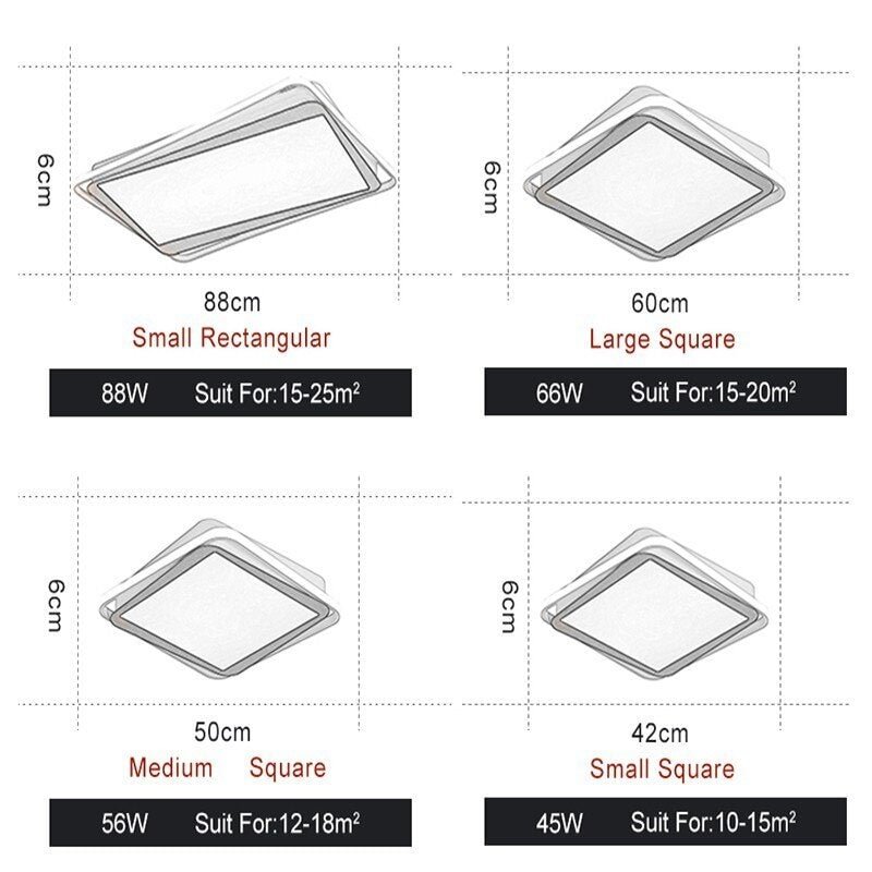 Remote Control Lights Ceiling Led White Frame For Home Lighting Living Room 50w 40w Lampara Techo Lampara Techo Dormitorio