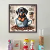 Dachshund In Coffee Cup-11CT Stamped Cross Stitch 40*40cm/15.75*15.75in