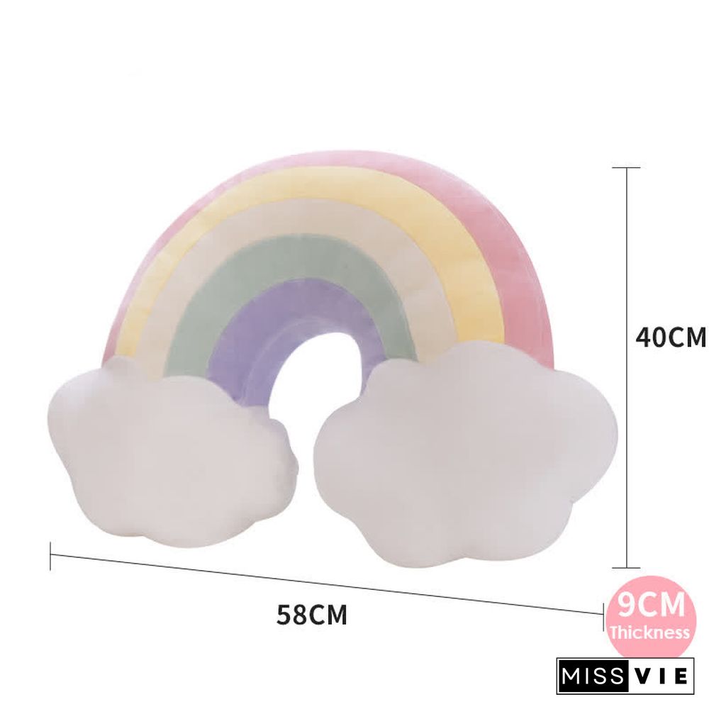 Rainbow Moon Star Pattern Pillow Plush Toy