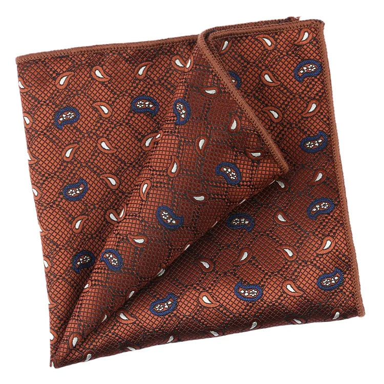 Retro Casual Suit Pocket Brown Square Scarf