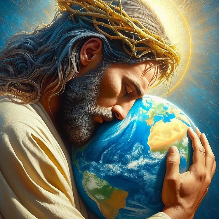 Earth And Jesus 30*30CM (Canvas) Full Round Drill Diamond Painting gbfke