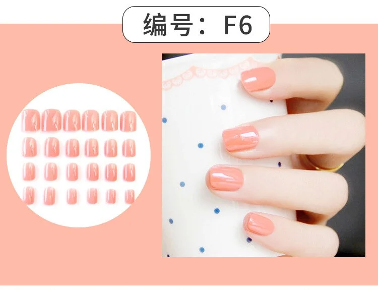 24Pcs Charming Fake False Nails Tips Wine Red Pointed Head Full Cover Nail Tips Long Style Nude Artificial Flase Nails with Glue-Nail Inspo