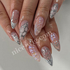 Press-on Nail Almond Shaped 3D Water Ripple Detachable Fake Nail