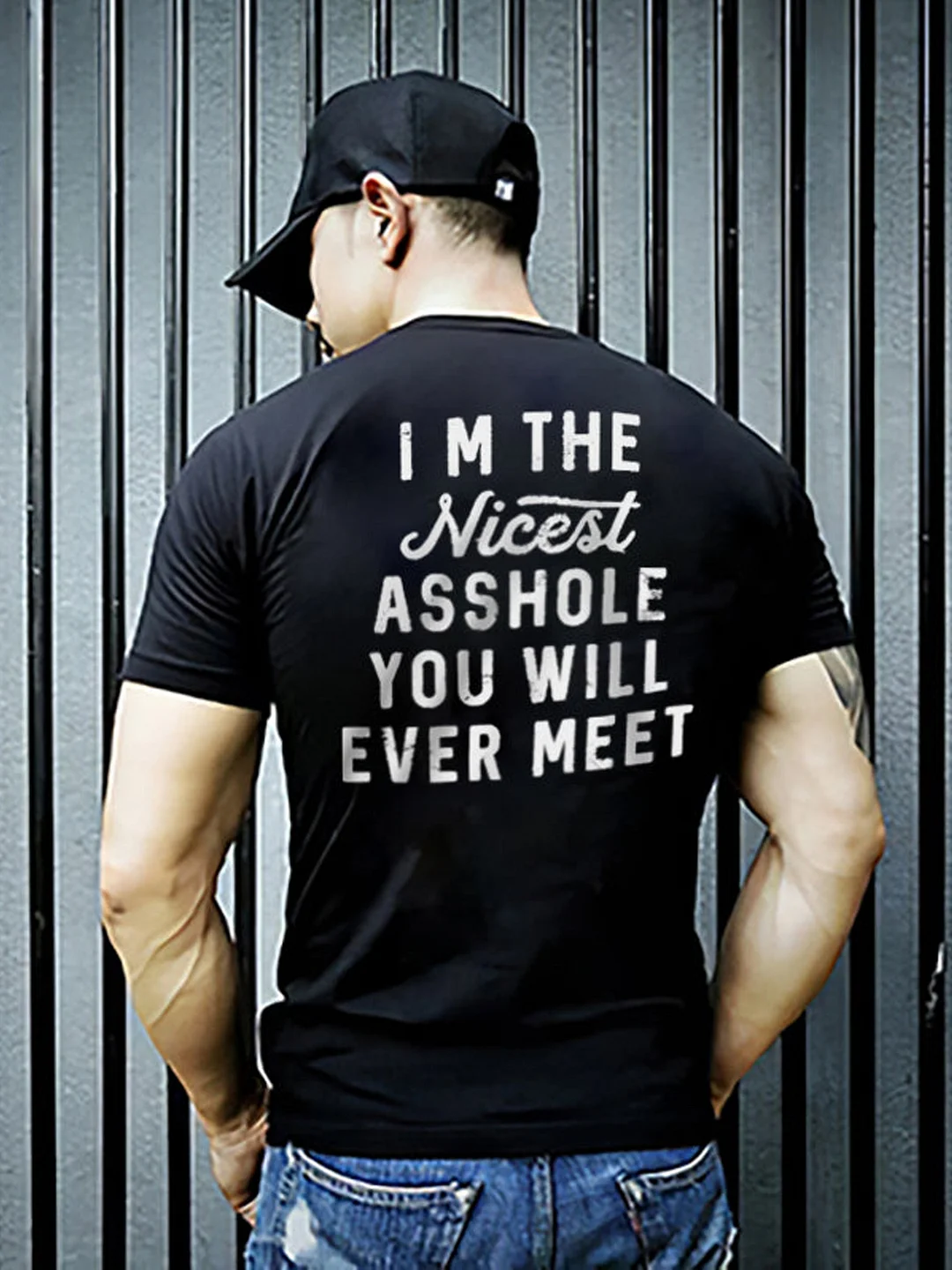 GrootWear I‘m The Nicest Asshole You Will Ever Meet Mens Letter Print T-shirt