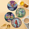 4PCS Diamond Painted Bird Placemats Insulated Dish Mats Comes with Mats