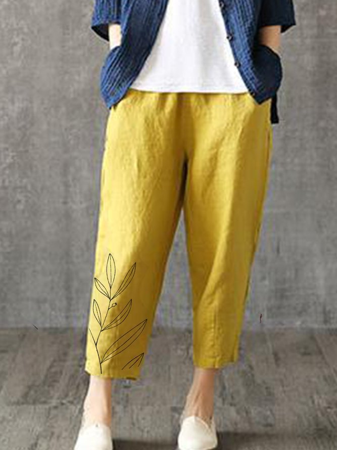 Yellow Cotton Pants Zaesvini