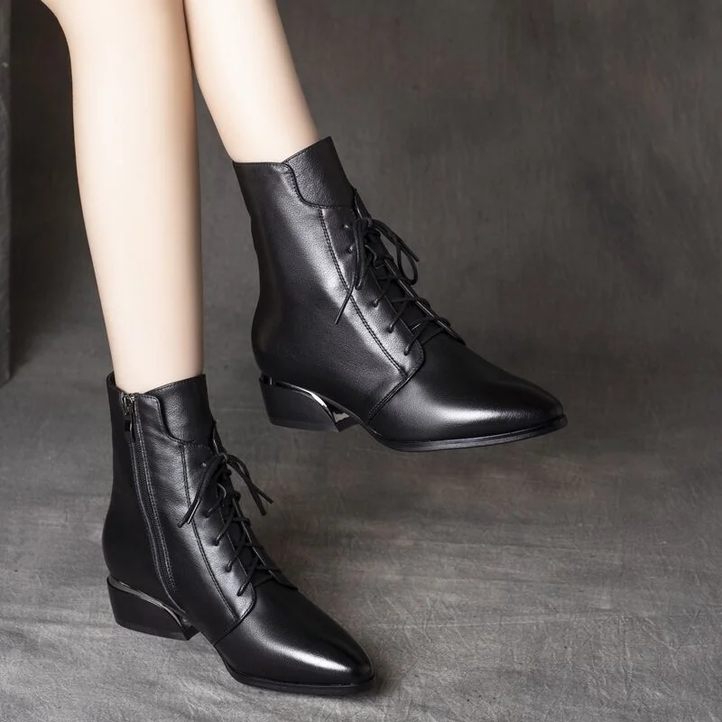 Churchf Churchf Martin Boots Women's Thick Heel British Wind Leather Boots 2023 Spring And Autumn New Short Boots Women's Fashion Women's Shoes
