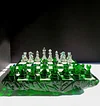 Emerald Resin Chess Set: Handmade Gemstone Board with Crystal Pieces