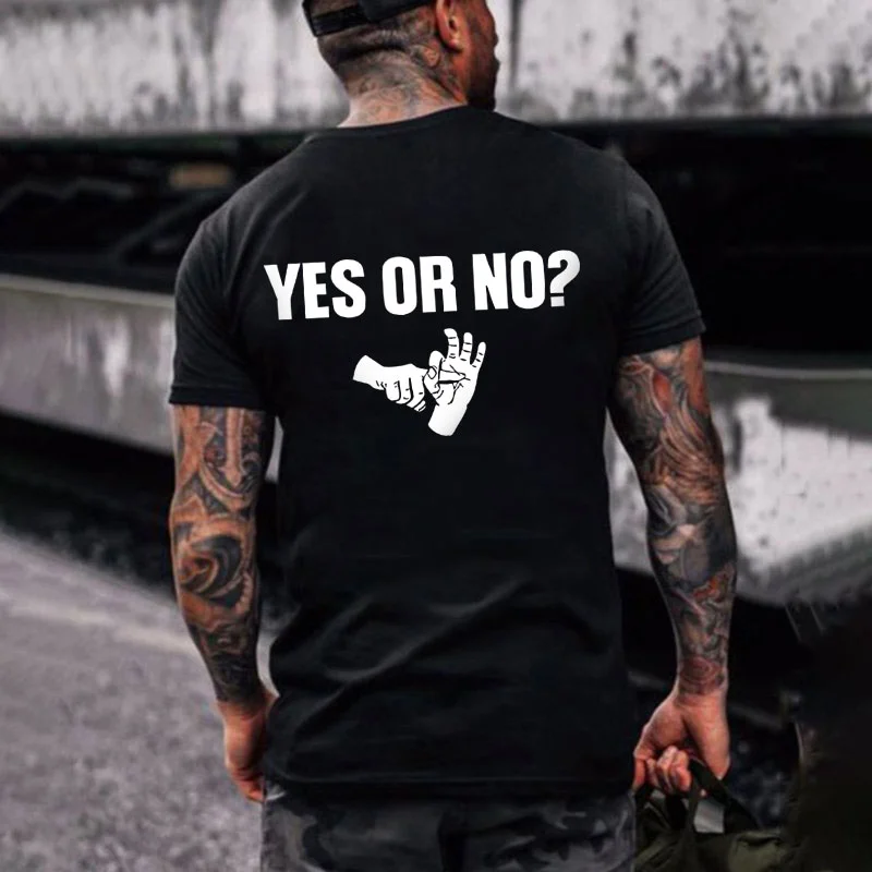 YES OR NO Unholy Hands Graphic Casual Black Print T-shirt