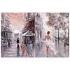 【2 pi&egrave;ces/paquet】-Peinture &agrave; l&rsquo;huile belle rue-plein rond diamant peinture-30 * 40cm