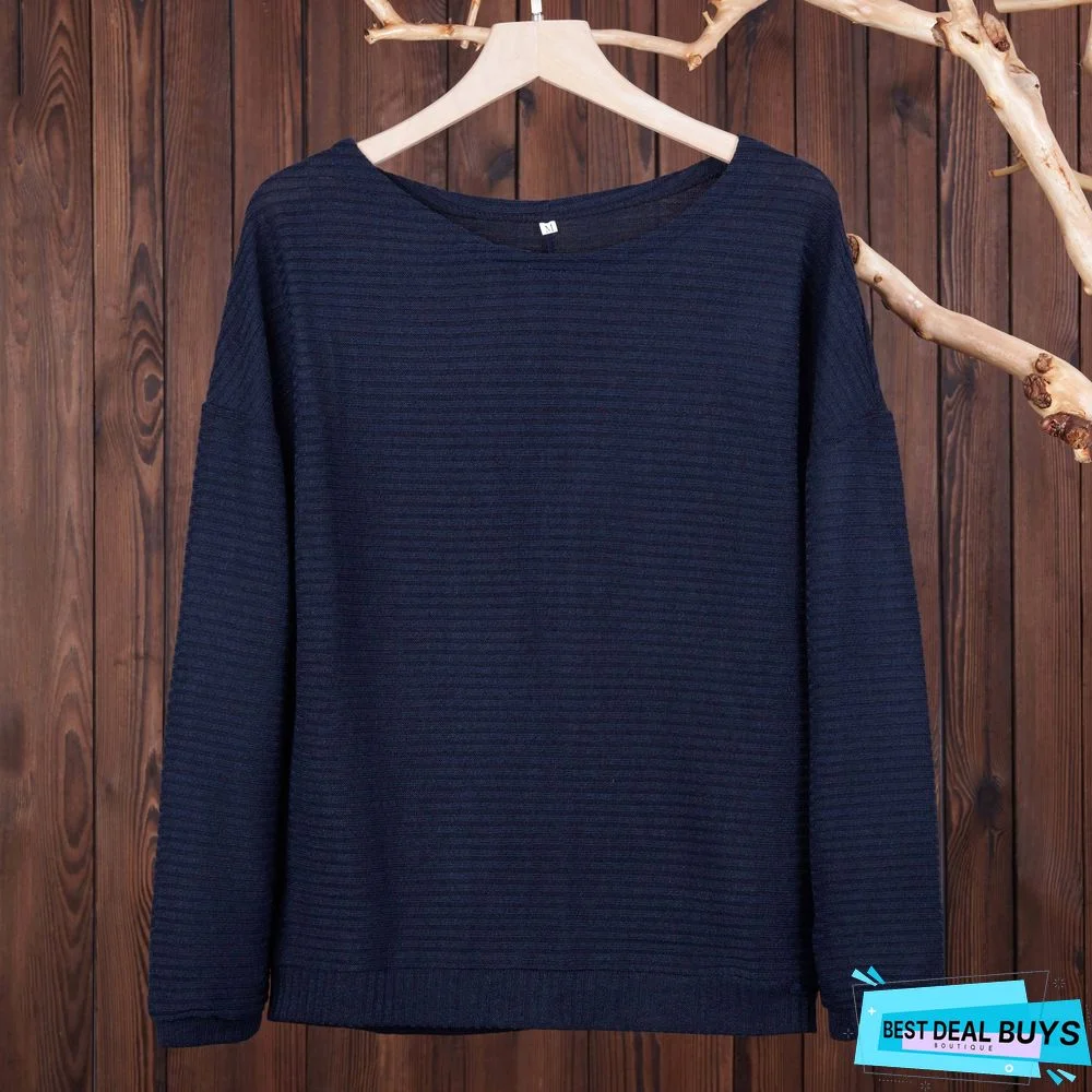 Knitted Long Sleeve Casual Sweater
