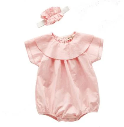 Summer 2021 Baby Kids Rompers Short Sleeve Embroidery Flower Cute Creeper Baby Girl's Bodysuit Outfits