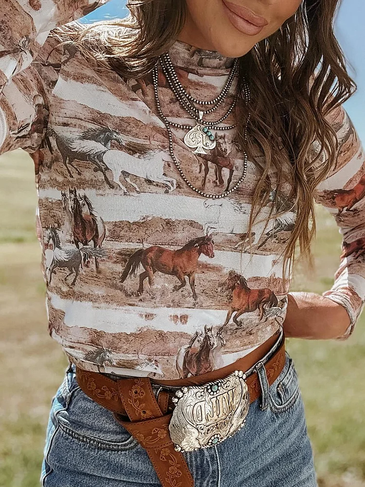 Horse Mesh Top