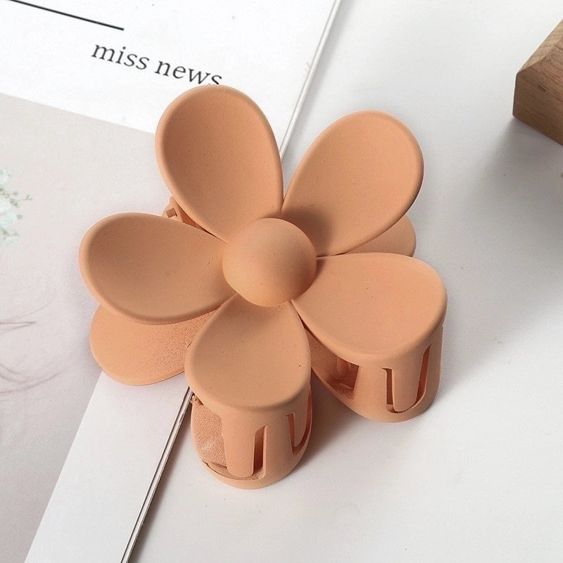 Minimalist Flower Plastic Stoving Varnish Hair Claws 1 Piece