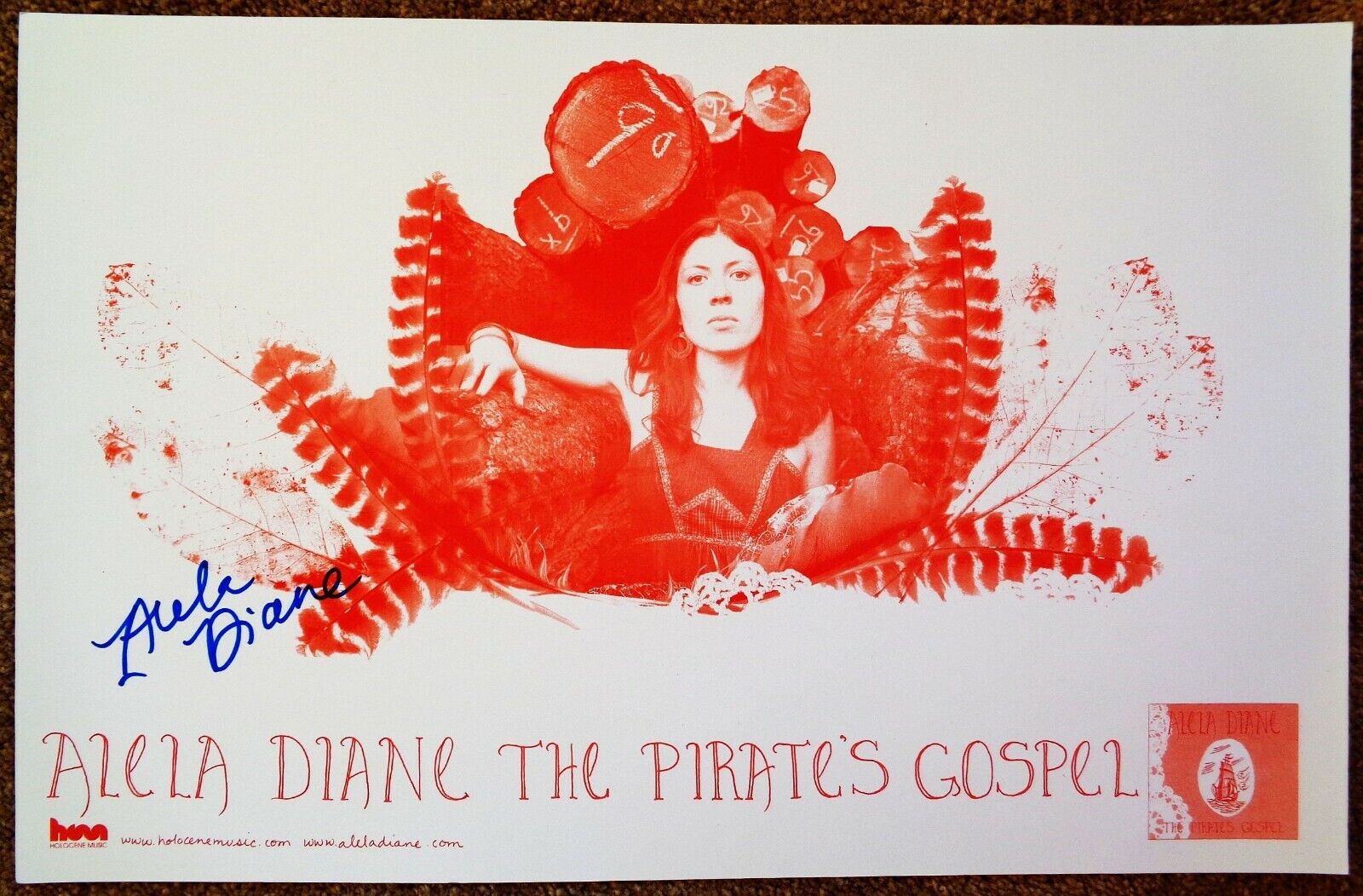 Signed ALELA DIANE Album POSTER In-Person w/proof Autograph Pirate's Gospel