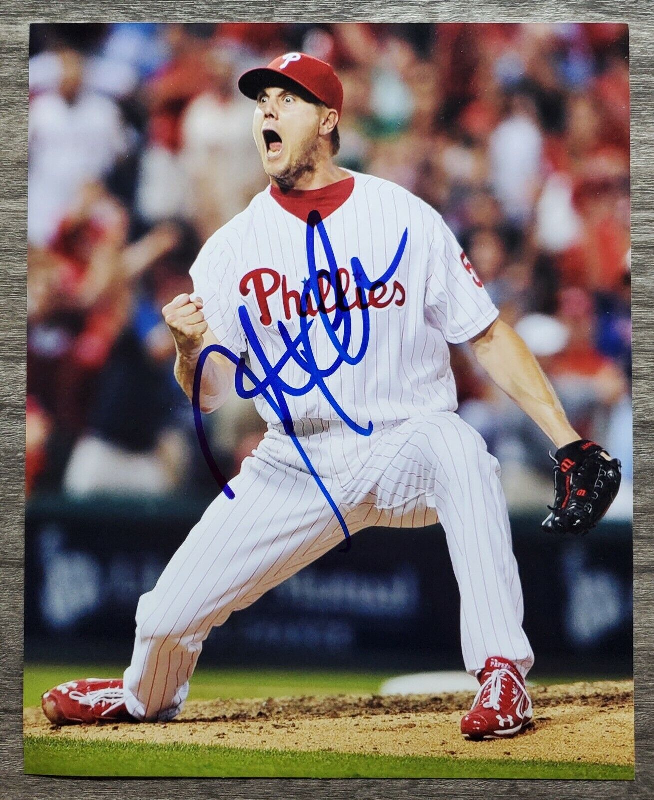 Jonathan Papelbon Signed Philadelphia Phillies 8x10 Photo Poster painting Fenway Legend RAD