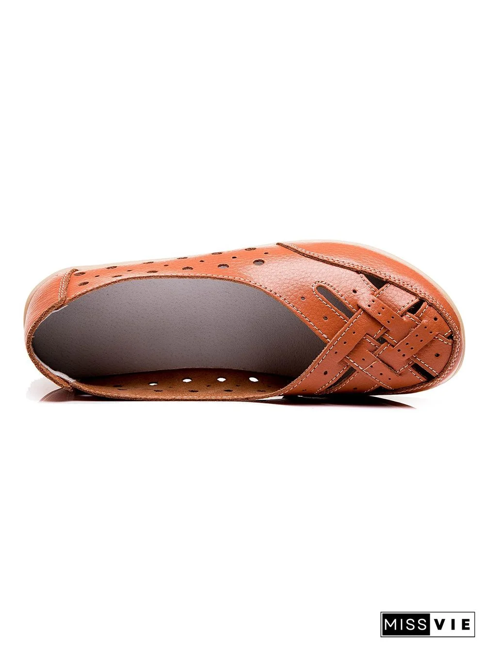 Hollow Leather Soft Sole Shoes