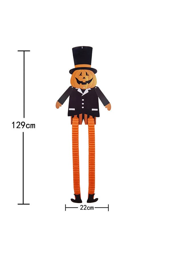 Funny Elastic Pumpkin Paper Ornaments For Halloween Party Decor Black-elleschic