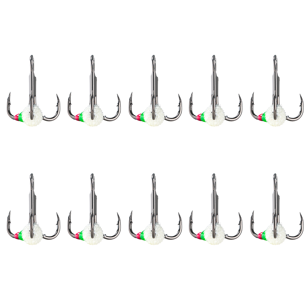 

10Pcs Winter Ice Fishing Hook Barbed Treble Carbon Steel Sharp Hooks, 501 Original