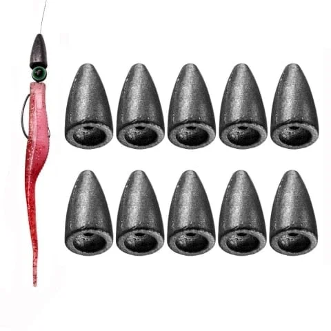 pornhint Pornhint 10pcs Fishing Weight Sinkers 3.5g 5g 7g 10g 14g Bullet Weight Sinker Fishing Tackle Accessories